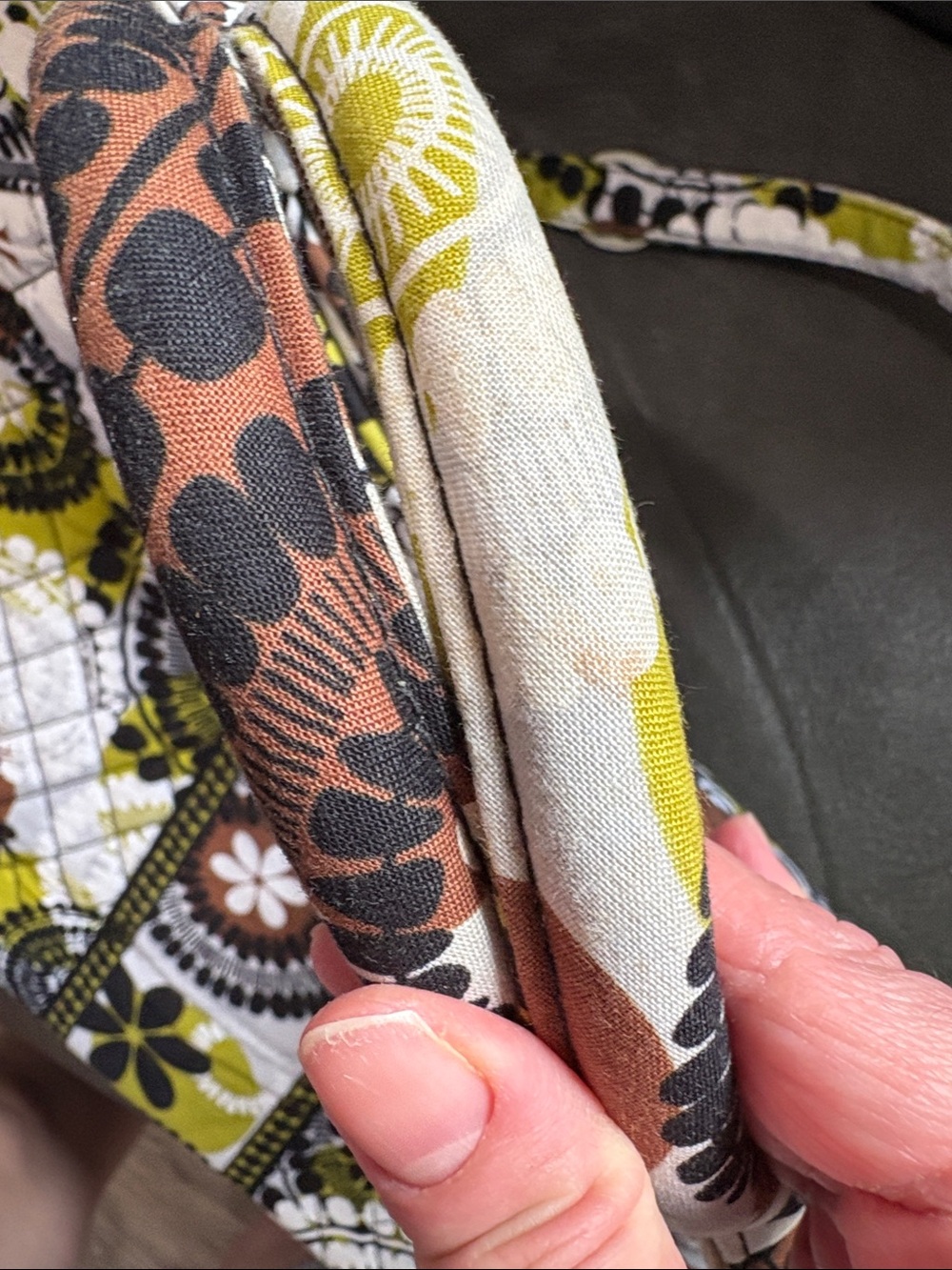 Vera Bradley crossbody bag in brown, black and olive floral - Picture 8 of 10